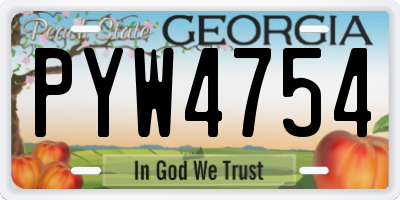 GA license plate PYW4754