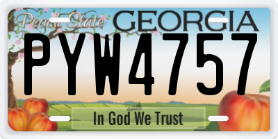 GA license plate PYW4757