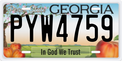 GA license plate PYW4759