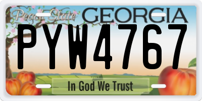 GA license plate PYW4767