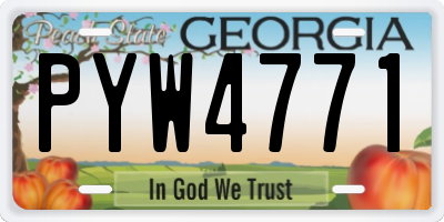GA license plate PYW4771