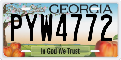 GA license plate PYW4772
