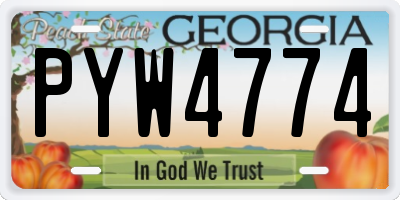 GA license plate PYW4774