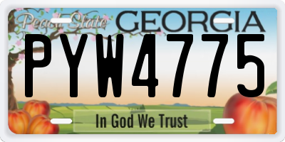 GA license plate PYW4775