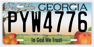 GA license plate PYW4776