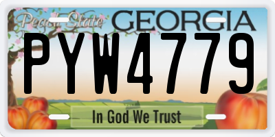 GA license plate PYW4779