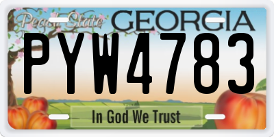GA license plate PYW4783