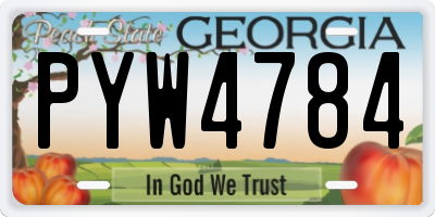 GA license plate PYW4784