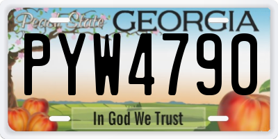 GA license plate PYW4790