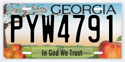 GA license plate PYW4791