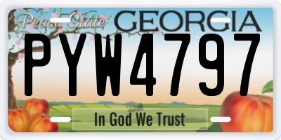GA license plate PYW4797