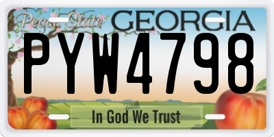 GA license plate PYW4798
