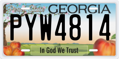 GA license plate PYW4814