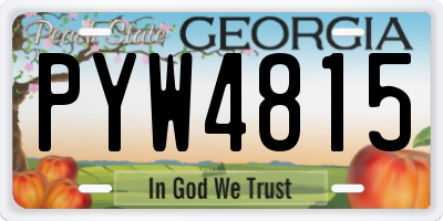 GA license plate PYW4815