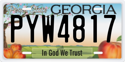 GA license plate PYW4817