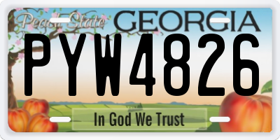 GA license plate PYW4826