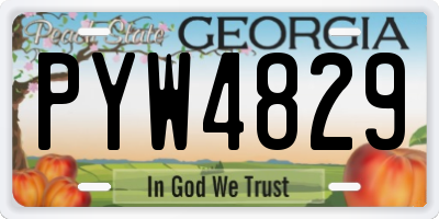 GA license plate PYW4829