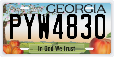 GA license plate PYW4830