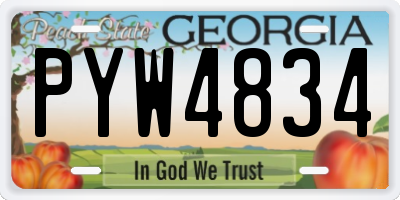 GA license plate PYW4834