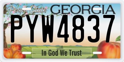 GA license plate PYW4837