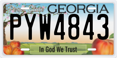 GA license plate PYW4843
