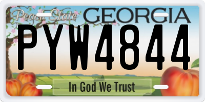 GA license plate PYW4844