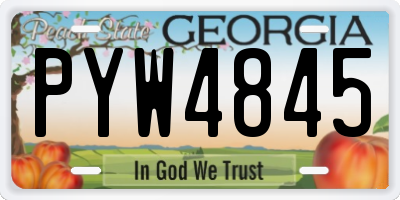GA license plate PYW4845