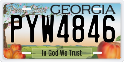 GA license plate PYW4846