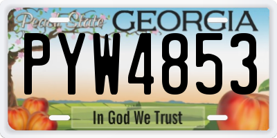 GA license plate PYW4853