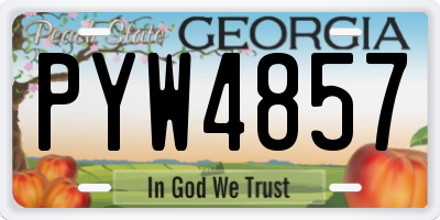 GA license plate PYW4857