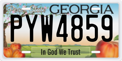 GA license plate PYW4859