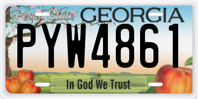 GA license plate PYW4861