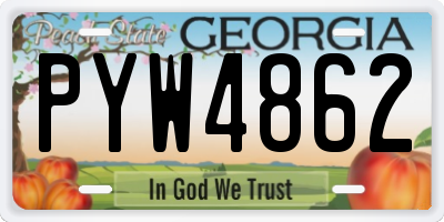 GA license plate PYW4862