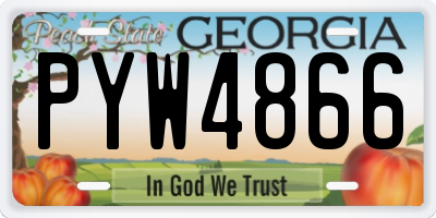 GA license plate PYW4866