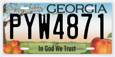GA license plate PYW4871