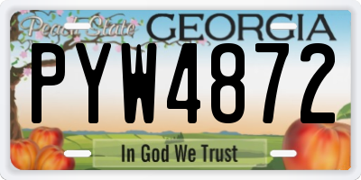 GA license plate PYW4872