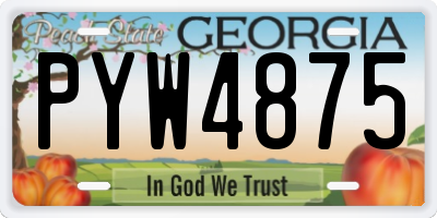 GA license plate PYW4875