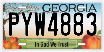 GA license plate PYW4883