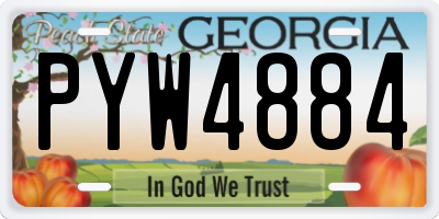 GA license plate PYW4884