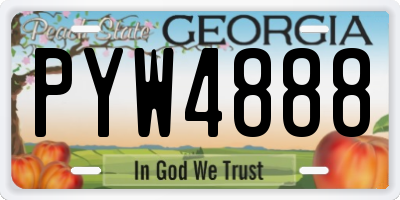 GA license plate PYW4888