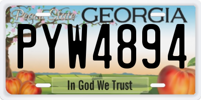 GA license plate PYW4894