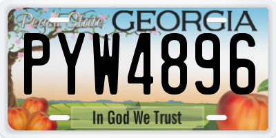 GA license plate PYW4896