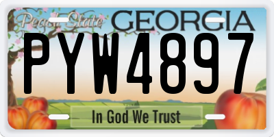 GA license plate PYW4897