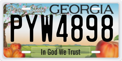 GA license plate PYW4898