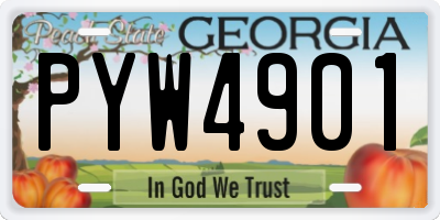 GA license plate PYW4901
