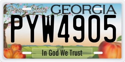 GA license plate PYW4905