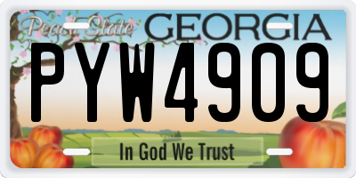 GA license plate PYW4909