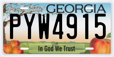 GA license plate PYW4915