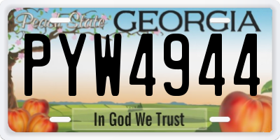 GA license plate PYW4944
