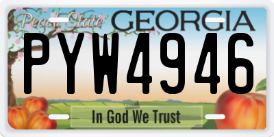 GA license plate PYW4946